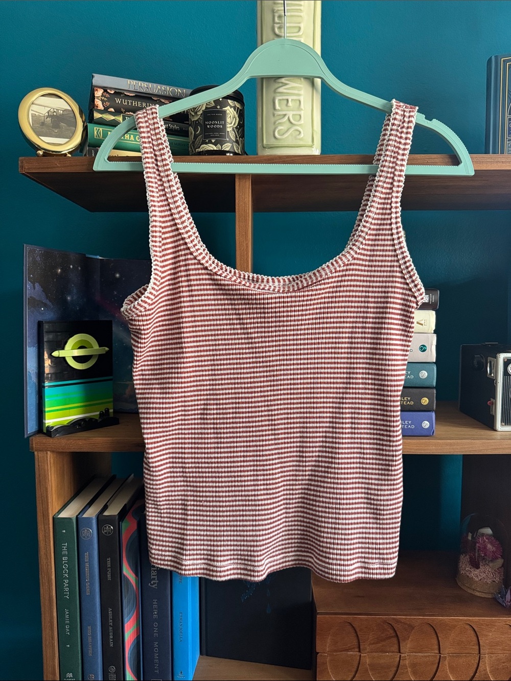 Universal Thread Red/Orange and White Striped Ribbed Tank - Picture 3 of 5